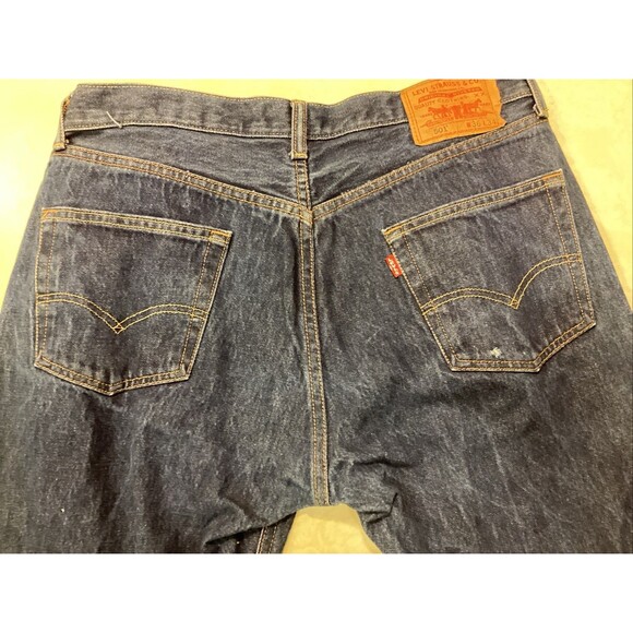 Levi’s 501 Men’s Button Fly Straight Leg Dark Wash Jeans 34x31 Actual - Picture 11 of 15